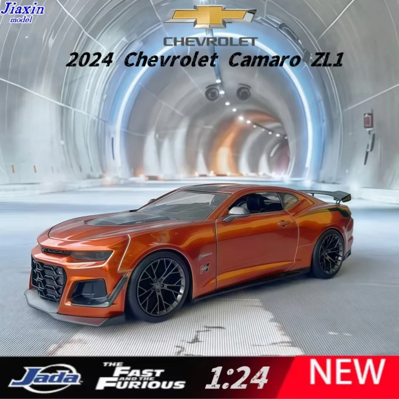 

Jiada 1/24 Blue rare 2024 Chevrolet CAMARO Zl1 alloy car model ornament for collection as a gift for children