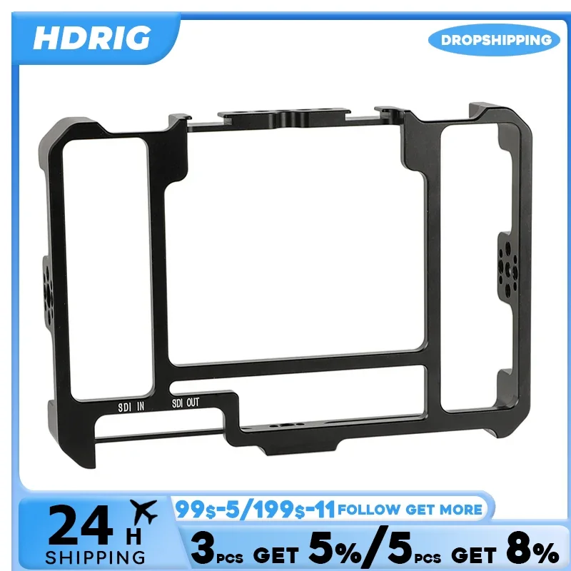 HDRIG Monitor Cage Exclusively Applied for FeelWorld LUT7 7S 7inch Monitor Cage Armor Bracket Form-fitting Cage Rig