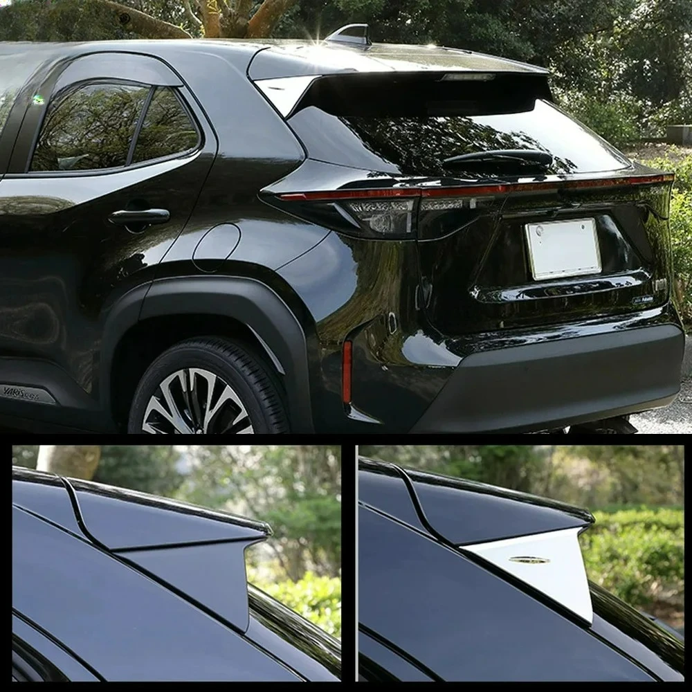 

For Toyota Yaris Cross 2020 2021 Car Chrome ABS Exterior Side Rear Window Spoiler Triangle Cover Trim