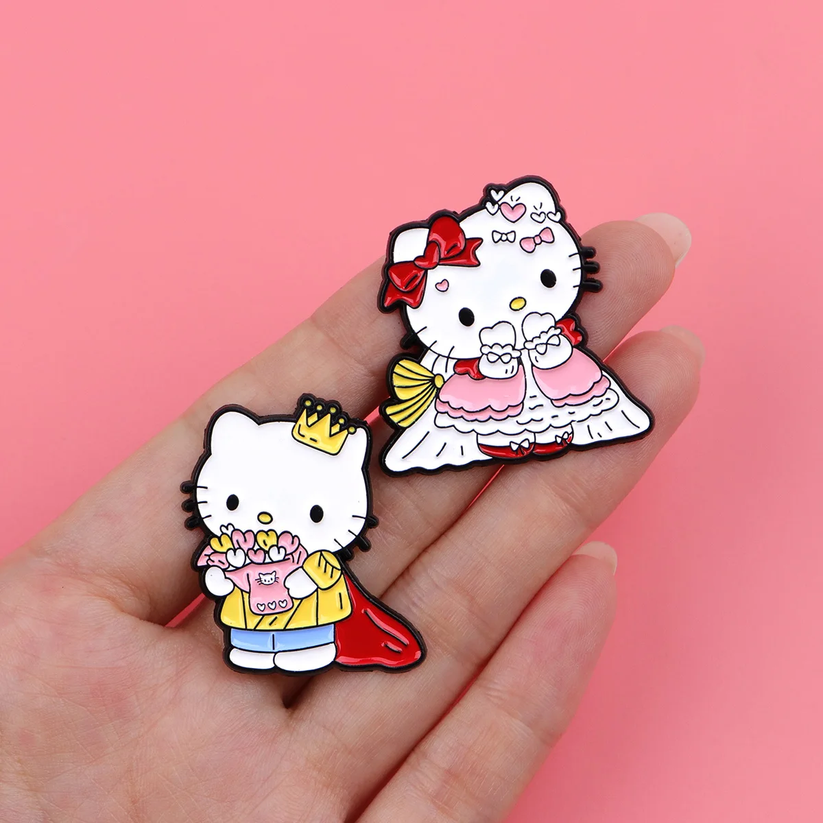 لطيف الكرتون القطط المينا دبابيس مضحك الحيوانات الضفدع بروش التلبيب شارة بدبوس على ظهره الملابس والاكسسوارات هدايا مجوهرات الأزياء #5