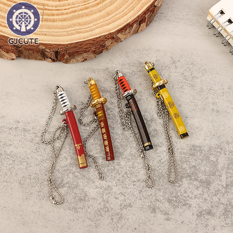 1/12 Dollhouse Simulation Japanese Sword Mini Samurai Swords Knife Model Doll House Decoration Accessories Kid Pretend Play Toys