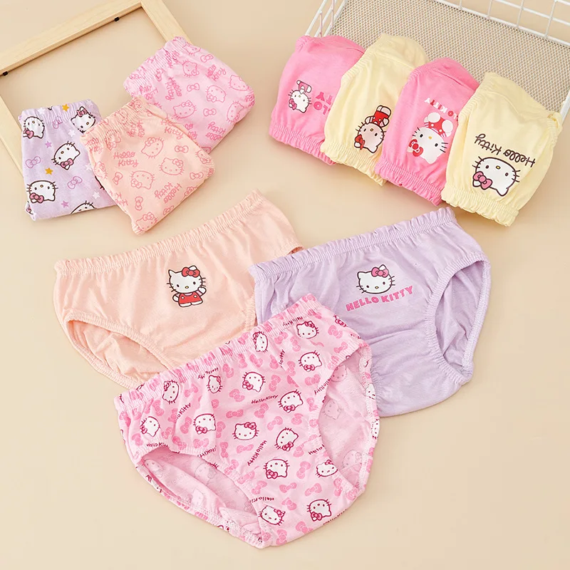 5 Pieces My Melodys Boys Girls Cotton Underwear Kawaii Anime Briefs Kuromis Cinnamoroll Purified Cotton Breathable Antibacterial