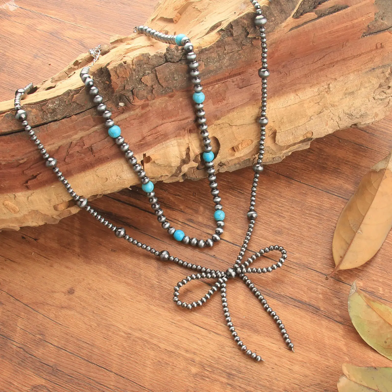 BEST SELLER - Navajo Pearl Bow Choker Necklace Western Jewelry for Women Cowgirl Turquoise Beaded Necklaces Jewelry Bow Trend