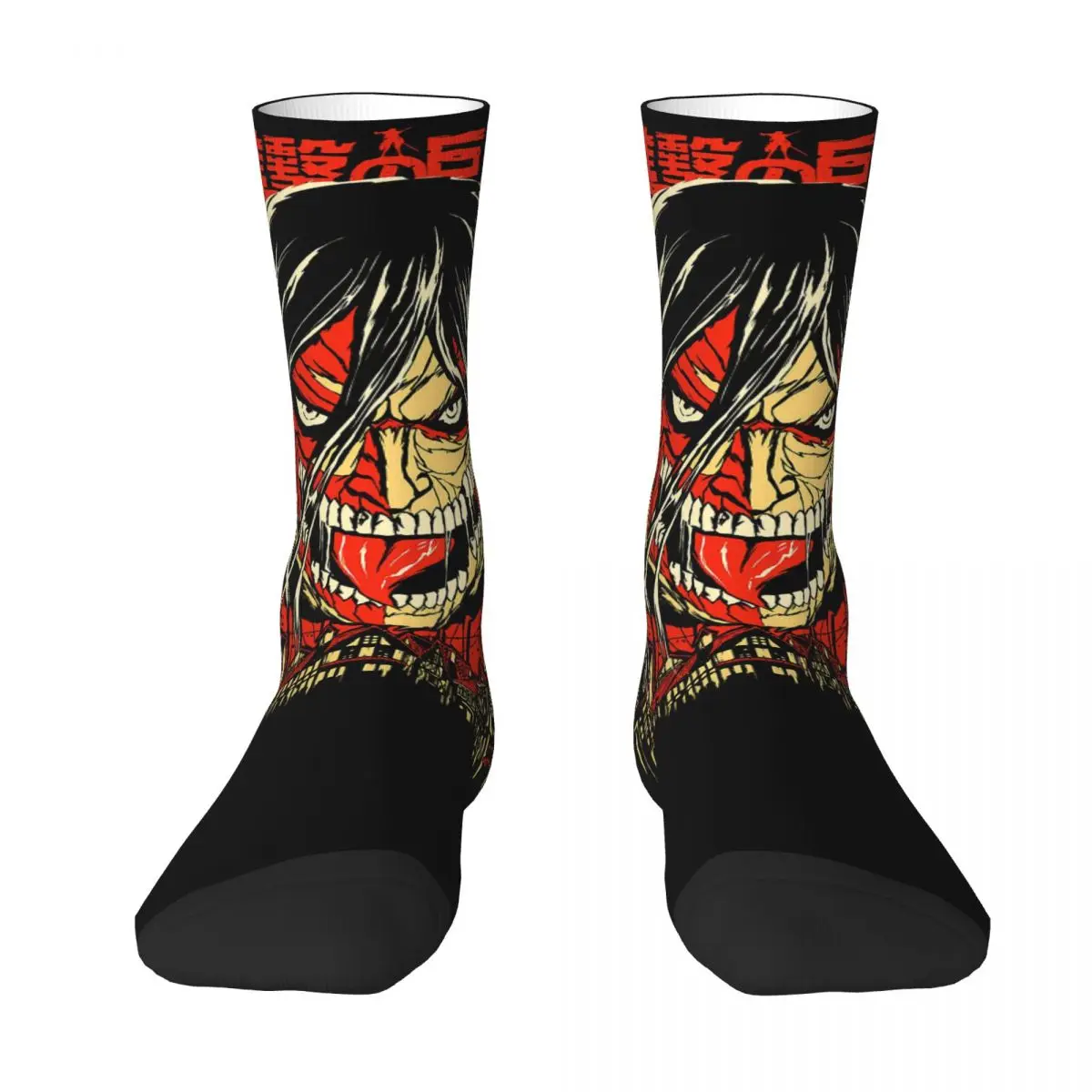 Eren Shingeki No Kyojin Japanese Anime Attack On Titan Unisex Winter Socks Outdoor Fun printing Socks Street Style Crazy Sock