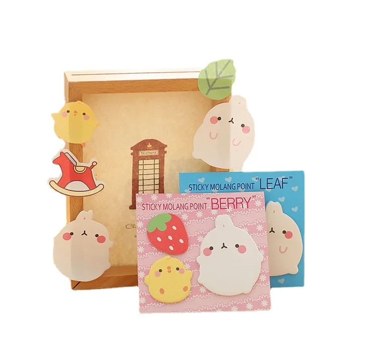 Cartoon Rabbit Sticky Notes, Memo Pad criativo, Presente de papel adesivo, Cute Wall Frigorífico Adesivos, N Times