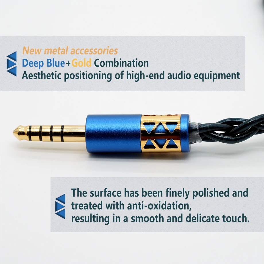 Kabel upgrade headphone XINHS S139 Peacock Feather 4-inti kelas audiophile 7N tembaga kristal tunggal murni tebal