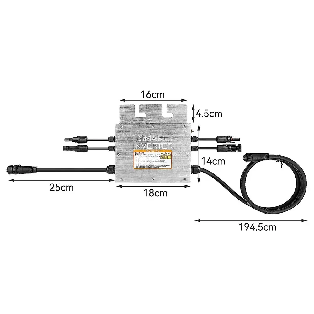 Imagem -05 - Inversor Solar Micro do Laço da Grade Ip65 Impermeável Saída 2060v da Entrada 110v 230v Wifi Conversor de Onda Senoidal Pura 600w 700w 800w 1000w