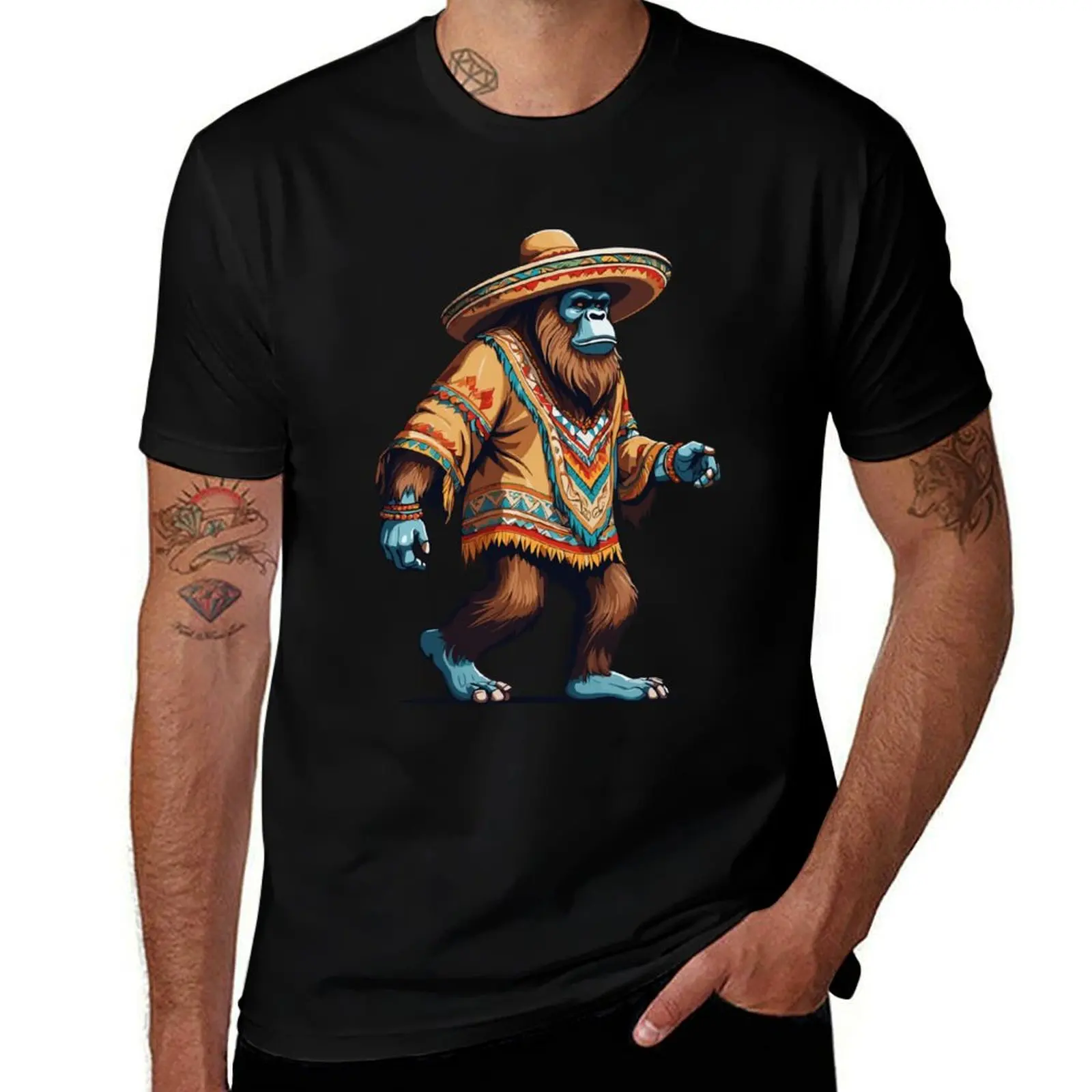 

Mexican Bigfoot Sasquatch Sombrero T-Shirt funny t shirts man mens graphic t shirts T-Shirt
