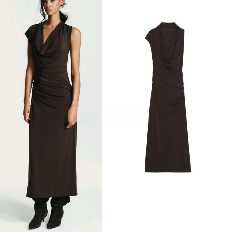 

Осеннее женское платье миди с асимметричным подолом, облегающее, для пляжного отдыха, из шелковистого полиэстера, с длинными рукавами, сексуальное, для женщин