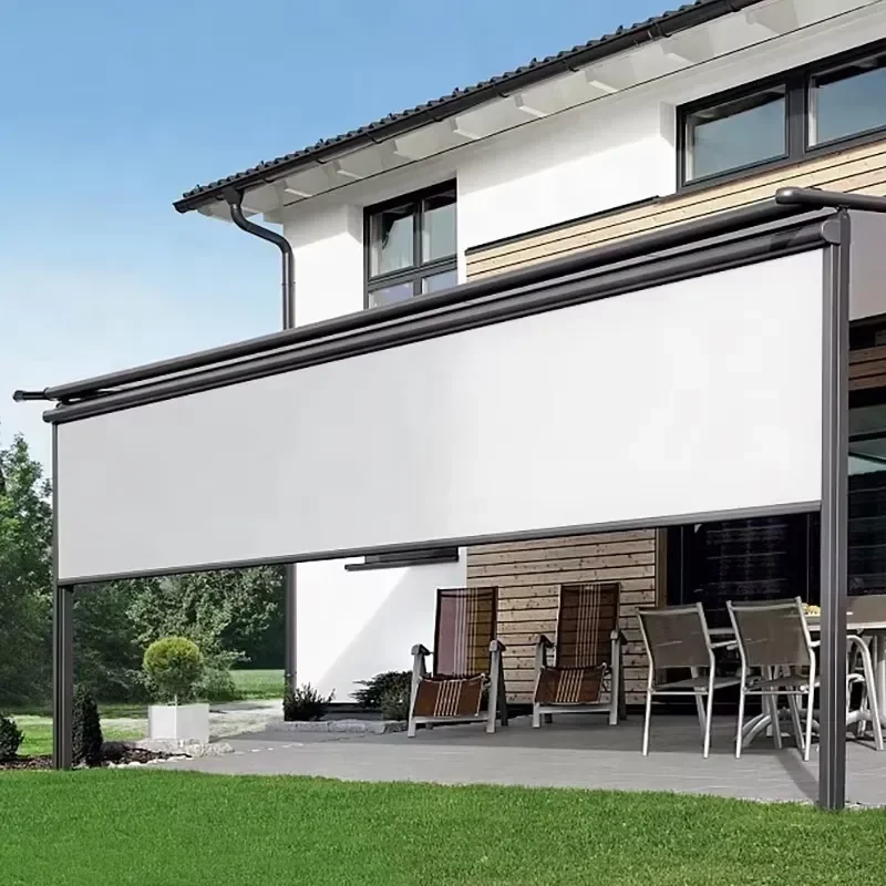 Top Quality Insect Screen Motorized Windproof Transparent Zip Screen Roll up Shade Outdoor Zipper Blinds for Patio