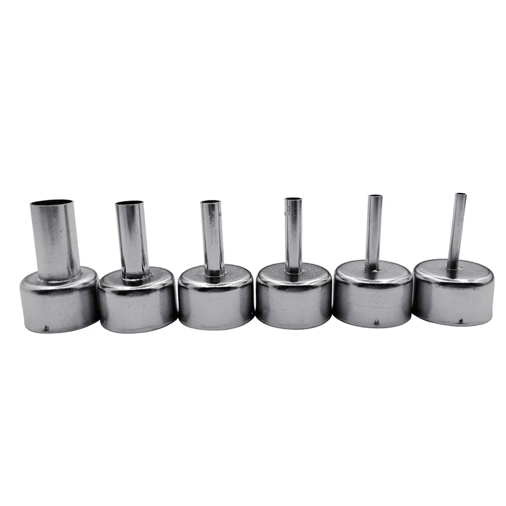 6pcs 22mm Universal Nozzles For 858D+ 8586 Soldering Welding Hot Air Station Heat Resistant Stainless Steel Welding Nozzles