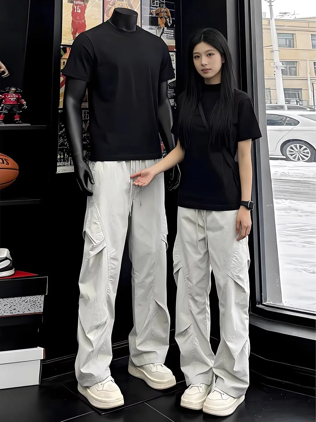 

Быстросохнущие нейлоновые рабочие брюки для мужчин, весенние модные водонепроницаемые брюки-парашюты для походов, повседневные брюки прямого кроя