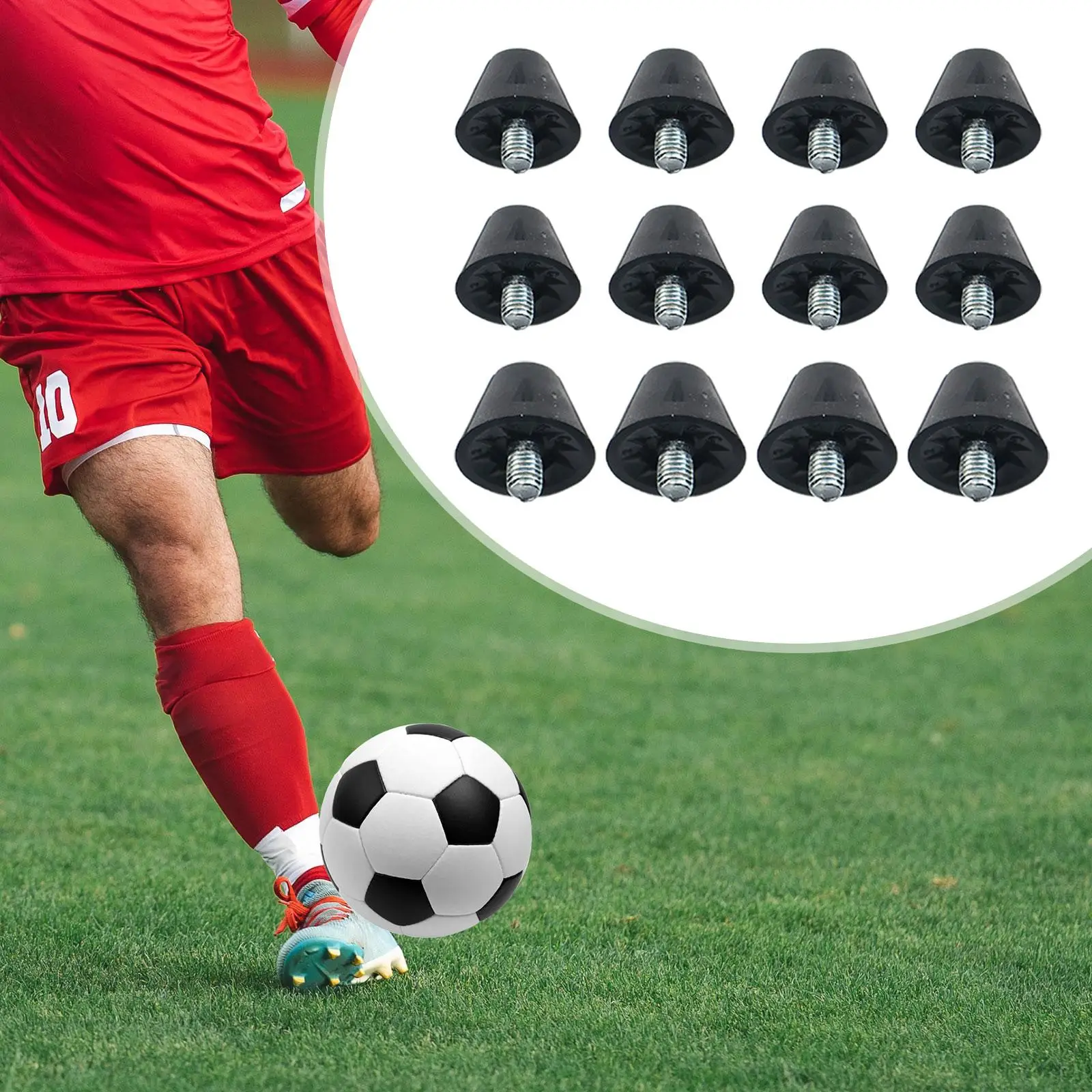 12x Football Boot Studs Portable Thread Screw 5mm Dia Replacement Spikes for Indoor Outdoor Sports Athletic Sneakers Training