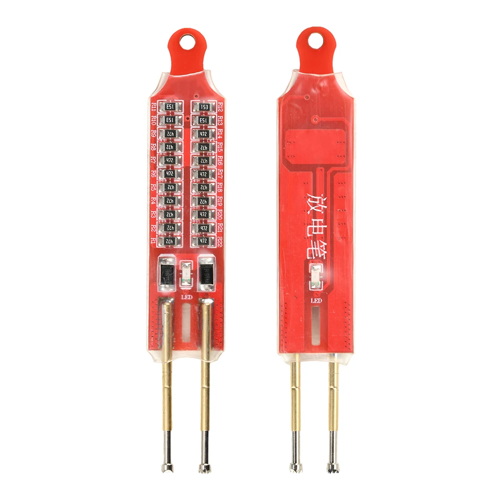 1pc 2200UF Capacitor Discharge Pen Double-sided LED Light Quickly Discharge For Electronic Products Testing Repair