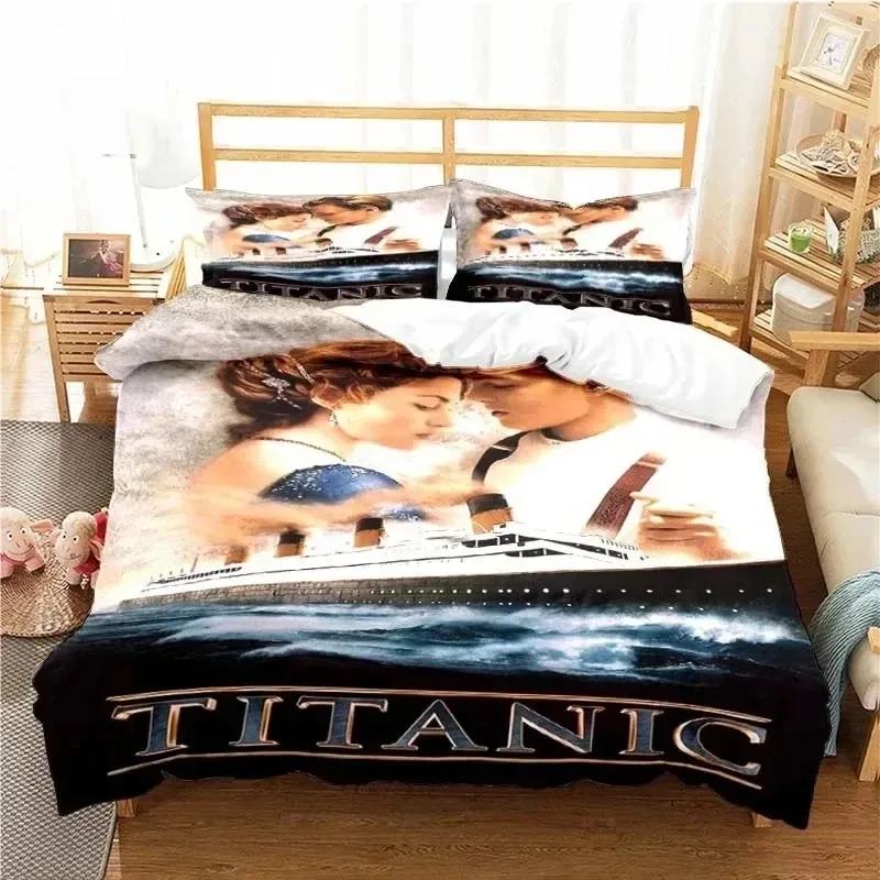 

Movie Titanics Bedding Set Boys Girls Twin Queen Size Duvet Cover Pillowcase Bed Kids Adult Fashion Home Textileextile