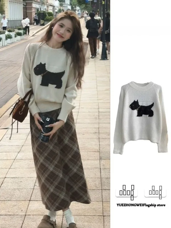 

Шерстяная клетчатая юбка цвета хаки с запахом средней длины, женская зимняя модная юбка трапециевидной формы с разрезом в стиле ретро, теплая длинная юбка с высокой талией