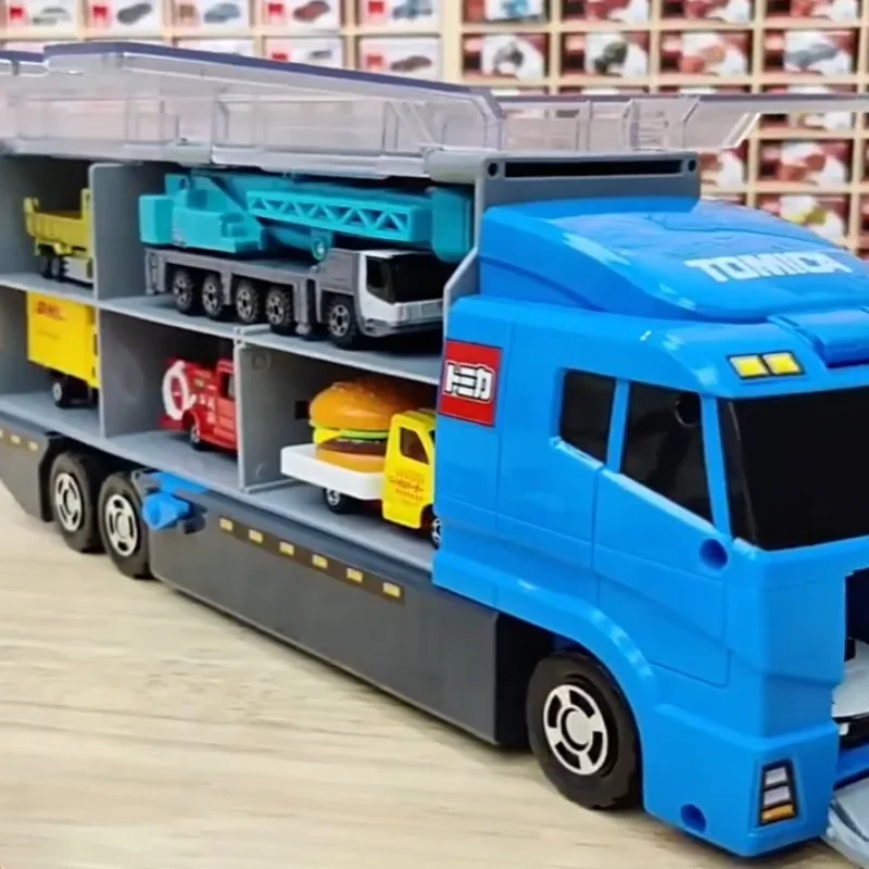 Takara Tomy Tomica Blue Multifunctionele Opslag Container Transport Vrachtwagen Speelgoed Motorvoertuig Diecast Model Cadeau Voor Kinderen Jongens