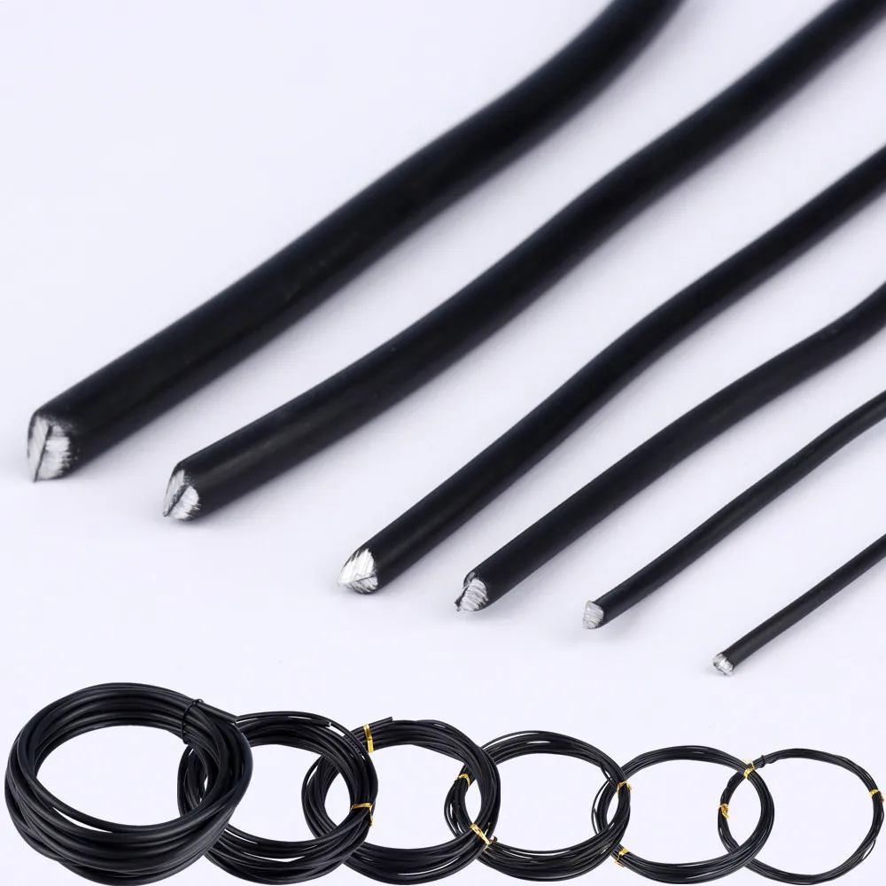 

Garden Bonsai Shape Aluminum Wire (1.0mm, 1.5mm, 2.0mm, 3mm, 4mm, 5mm) Black Six Sizes for Garden and Plant Shapes