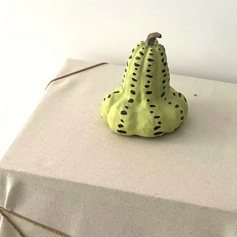 Handmade Ceramic Simulated Fruit Ornament, Modern Wabi‑Sabi Style Pumpkin Pear Model for Showroom Soft Decoration