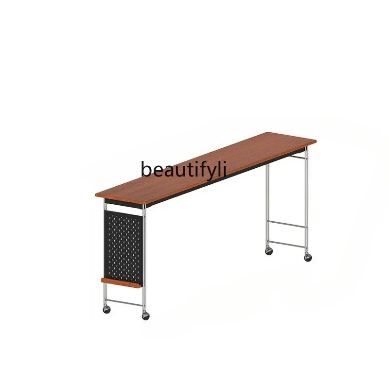 TTT New arrive Solid wood bed desk bedroom removable end of bed long table home cross bed lazy computer table