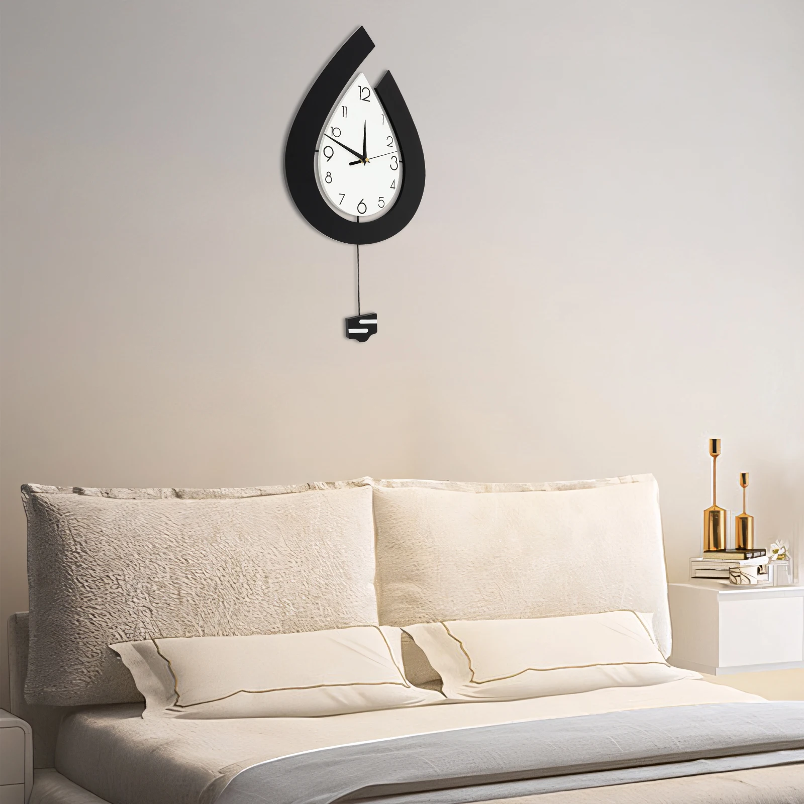 

Pendulum Analog Wall Clock, Modern 11.81 x 22.44inch Large Silent Non Ticking Decorative Wall Clock for Living Room Dining Room