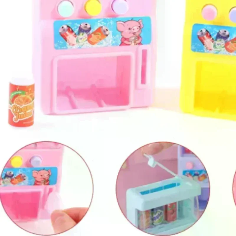 1Pcs Kids Simulation Self-service Vending Machine With Mini Coins Drinks Play Toys Play House Toy