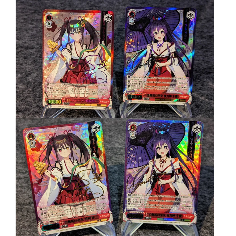 DIY DATE A LIVE Tokisaki Kurumi /ws/Weiß Schwarz White Pure Witch Customized Flash Card Anime Peripheral Game Collection Card