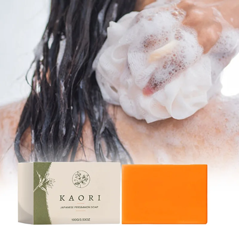 Natural Persimmon Bath Soap Mild Cleansing Body Bar Fresh Long Lasting Fragrance Deep Moisturizing Gentle Wash Clean Skin Soap