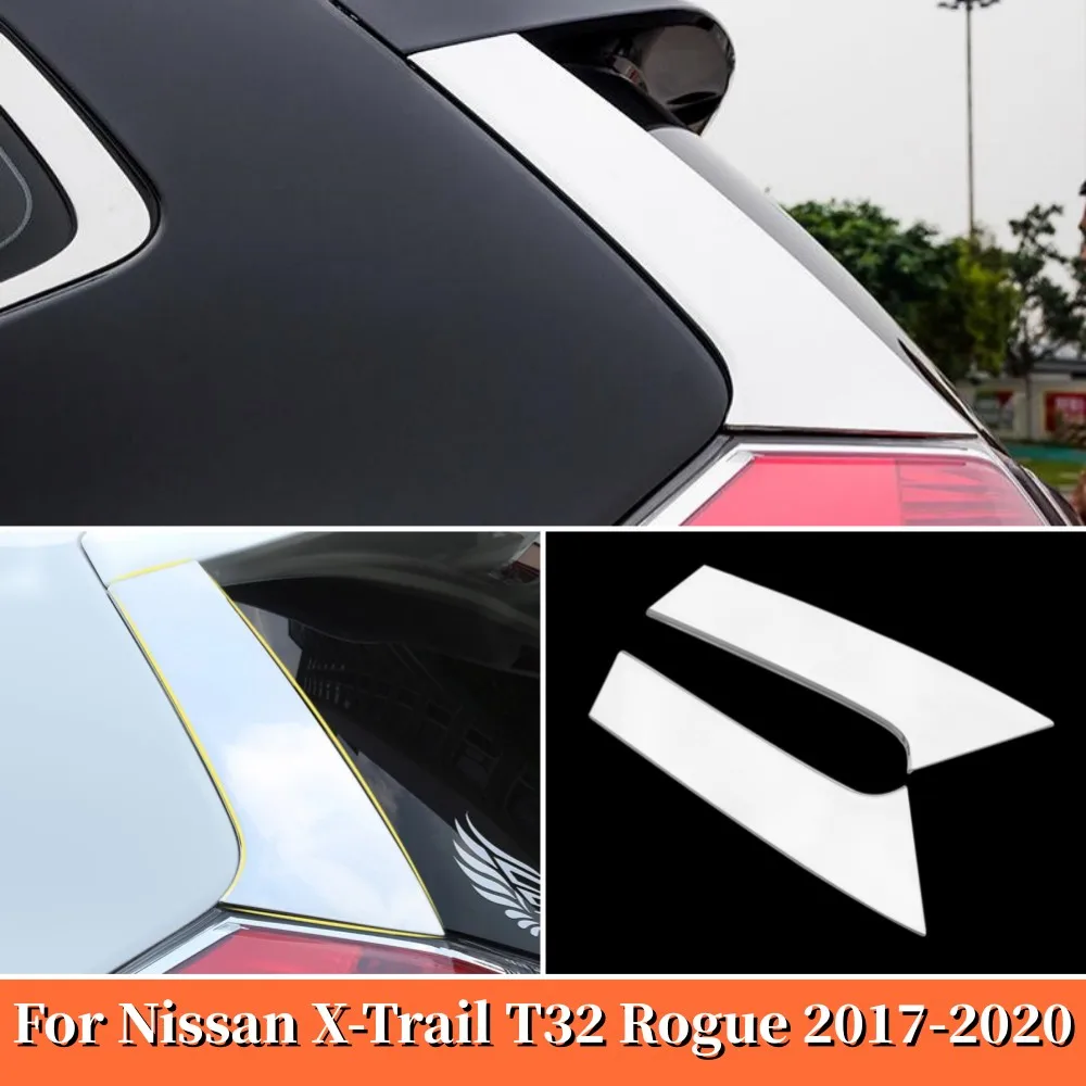 

Stainless steel Accessories Car Rear Window Spoiler Side Pillar Post Cover Trim For Nissan X-trail X trail T32 Rogue 2014-2020