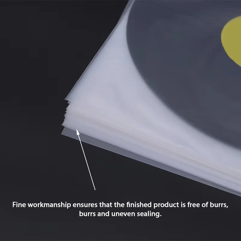 50Pcs 12 Inch HDPE Vinyl Record Protective Bags OPP Plastic Bags Anti-static Record Sleeves Record Inner Bags Thickened 8 Silk image 5