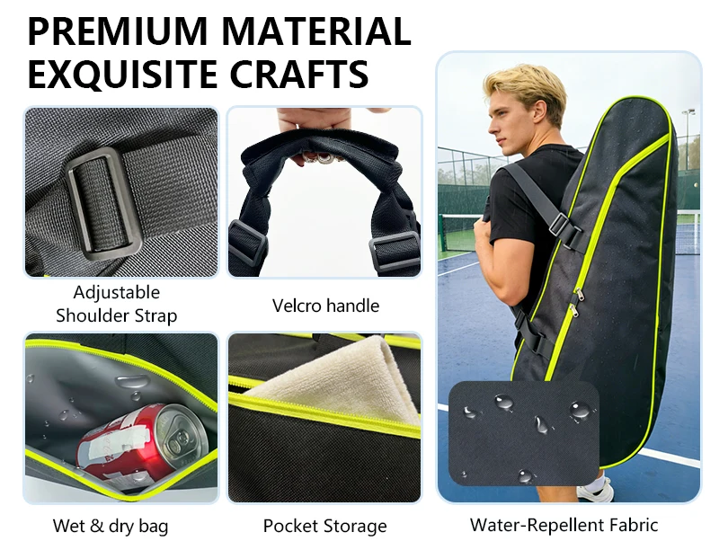 3-6 Stück Tennis-Rucksack mit Großer Kapazität, Tennisschläger-Tasche, Badminton-Sporttasche, Squash-Schlägertasche mit Separatem Schuhfach – Detail 4
