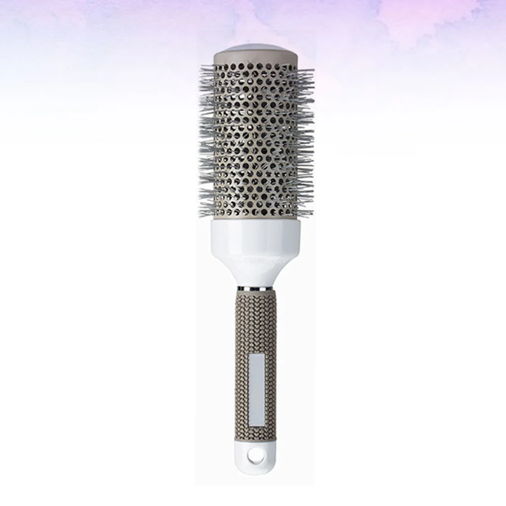 Curling 26x5.3cm cinza suave dentes desembaraçar atado cabelo alça ergonômica salão de beleza barbeiro uso feminino curling pente rolo pente cabelo