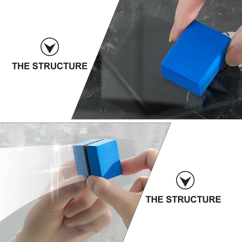 

2pcs Glass Cleaning Sponge Emery Scrub Pad Reusable Fine Alumina Scrubber Kitchen Bathroom Descaling Tool Sponge Cleaner