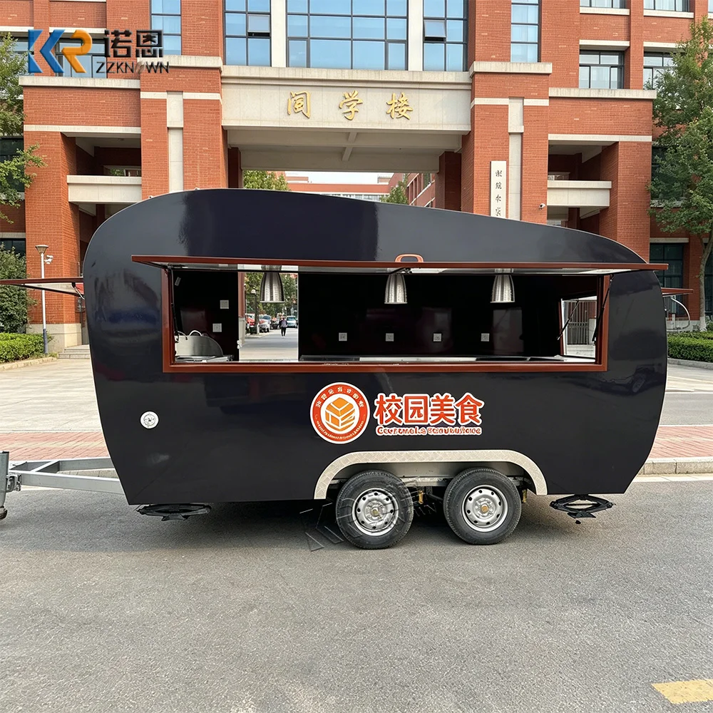

Mobile Food Truck Trailer Custom Fully Equipped Food Trailer Hot Dog Fast Food Truck with Led Lights Screens