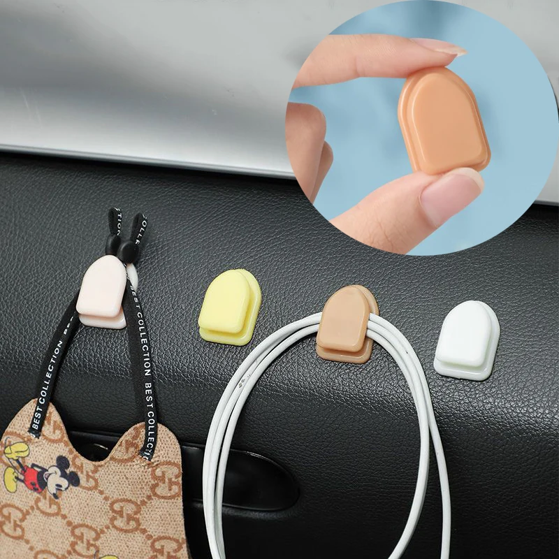 

Car Adhesive Hook Hanger Organizer Storage Hooks Self Adhesive Hanger for USB Cable Headphone Key Auto Fastener Clip Accessories