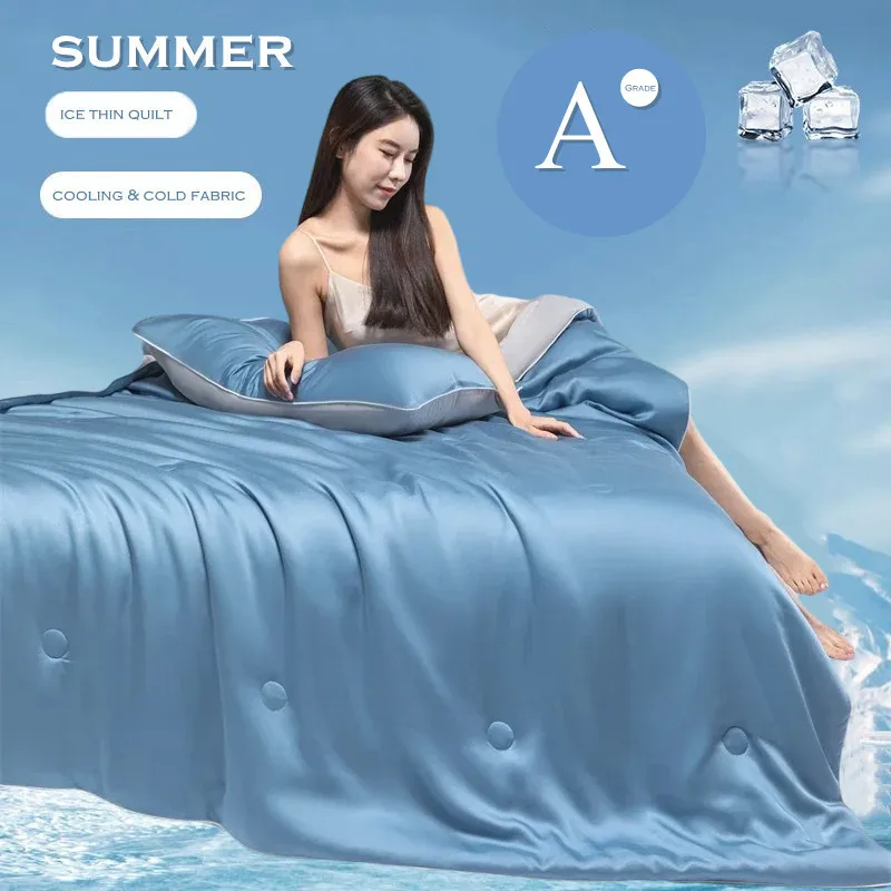 WOSTAR Summer air-conditioning thin quilt nap throw blanket cooling & cold fabric cool bedspread luxury double bed ice comforter