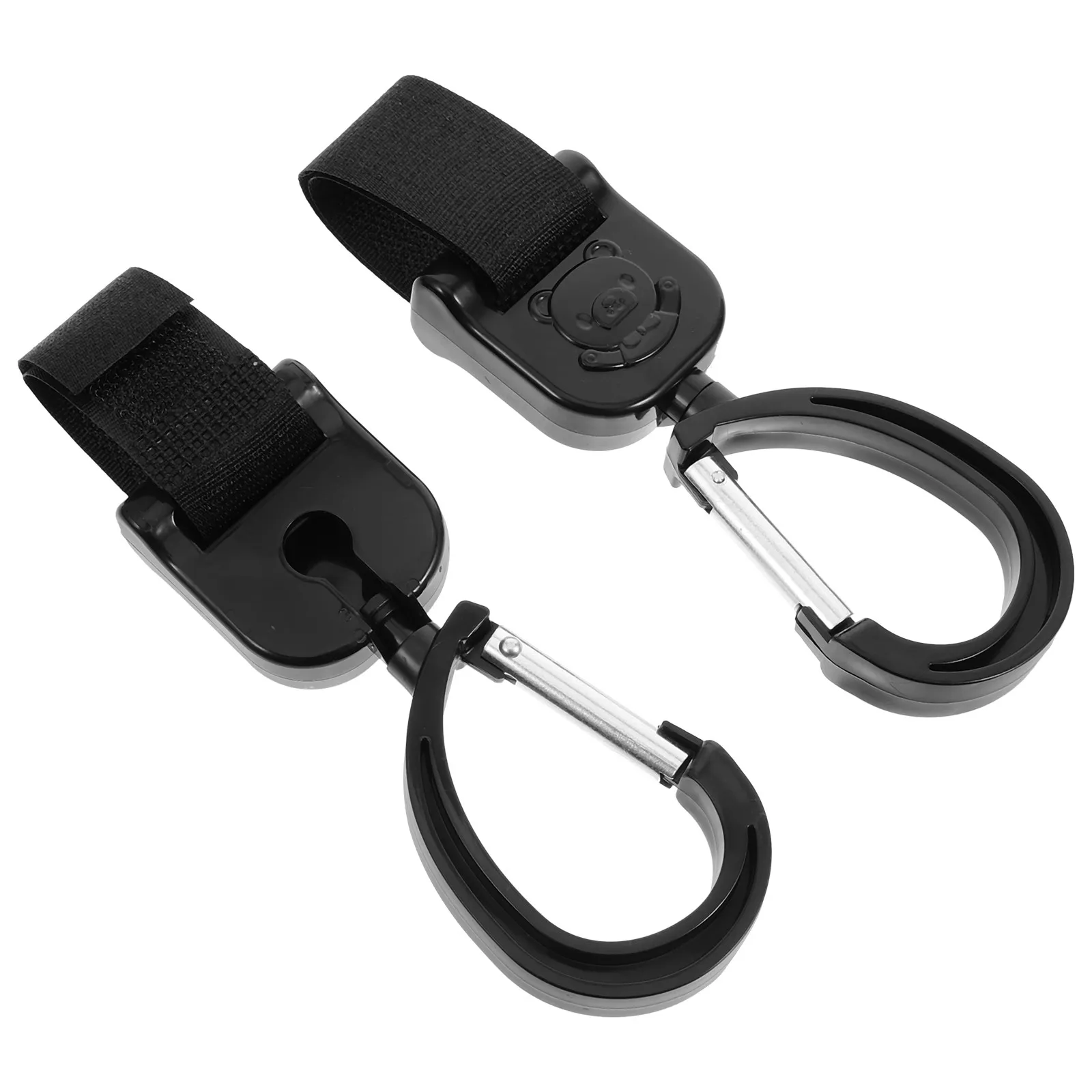 

2Pcs Rotating Universal Stroller Hooks Hanging Bag Clips for Diaper Shopping Bags Portable Lightweight Stroller Accessories