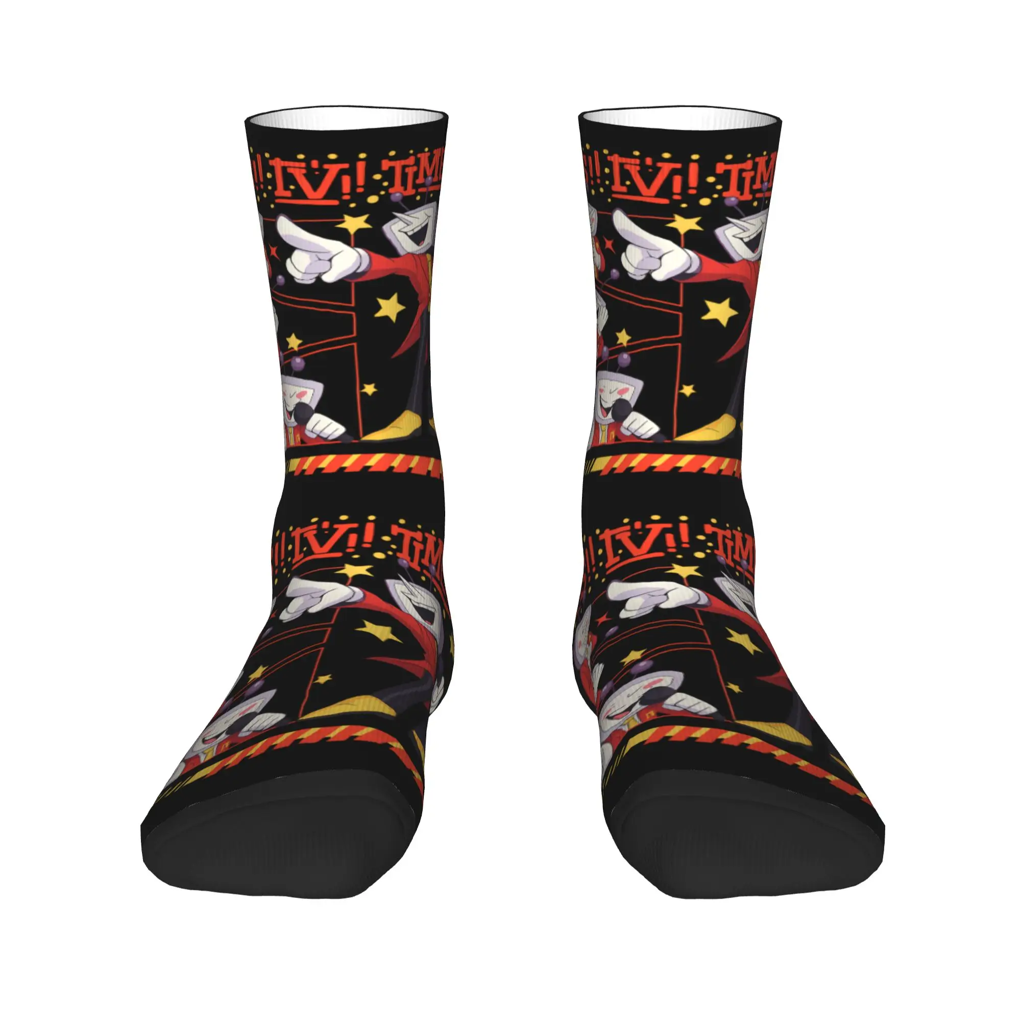 

Модные игровые носки Tenna Deltarune с принтом для мужчин и женщин, эластичные летние, осенне-зимние носки «Это время телевидения» Meme Crew