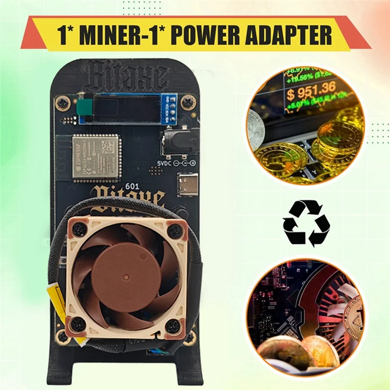 

New!!Silent Bitaxe Gamma 601 Solo Miner 1.2TH/S 18W NF-A4X20 Super Fan Sha256 Bitcoin ASIC Miner From Antminer S21 Pro