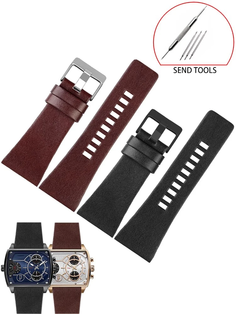 

Для Diesel DZ4344 4323 1657 4318 мужской черно-коричневый кожаный ремешок для часов с большим циферблатом