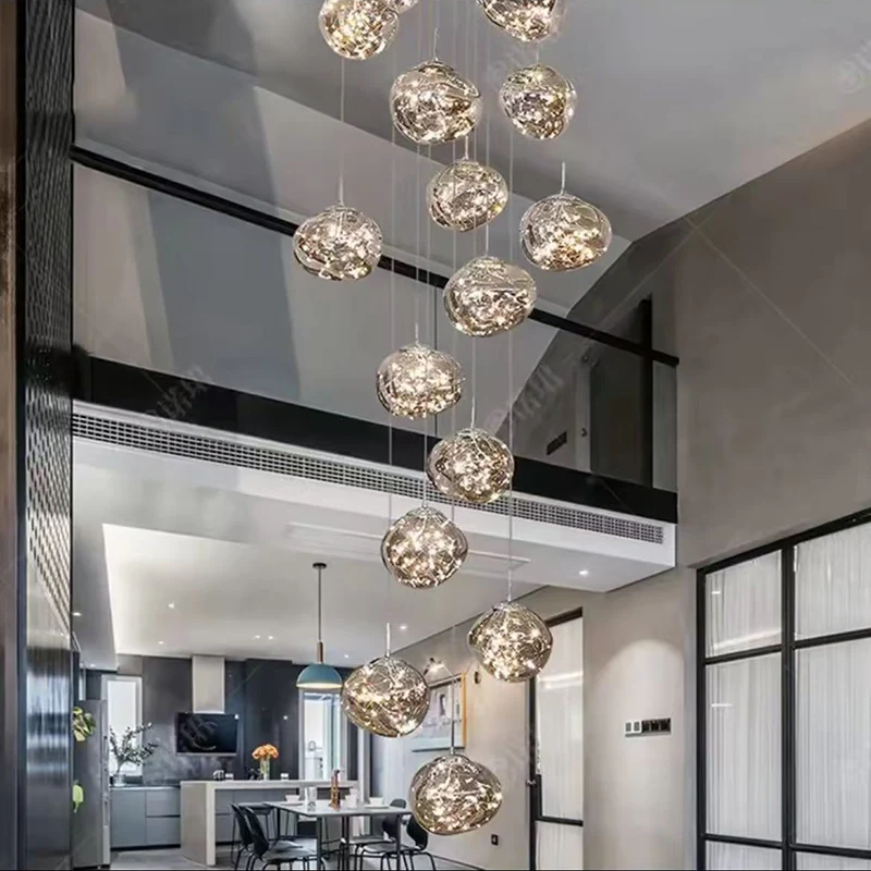 Moderne LED-Leuchten für die Inneneinrichtung, Pendelleuchten für Treppenhäuser, Kronleuchter für Wohnzimmer, Hängelampen für Innenbeleuchtung