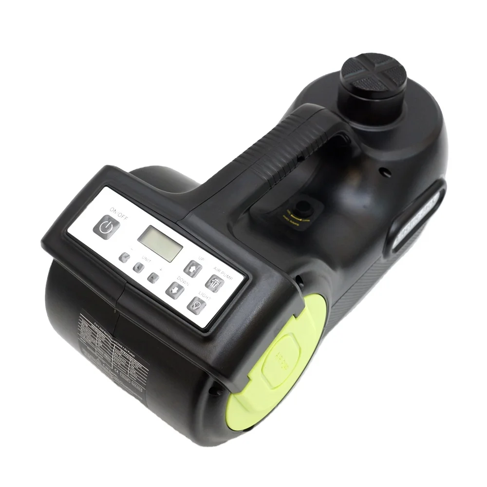 KUNFINE DC 12V 5Ton Car Electric Tire Lifting Car Jacks Hydraulic Air Inflatable Car Floor Jack With Tire Gauge Air Pump