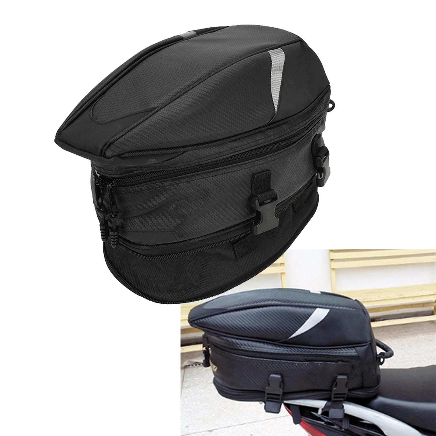 

Мотоциклетная сумка для шлема 18,5 л, многофункциональная водонепроницаемая сумка для хвоста, седельная сумка, рюкзак большой емкости, светоотражающая сумка для хвоста, багаж