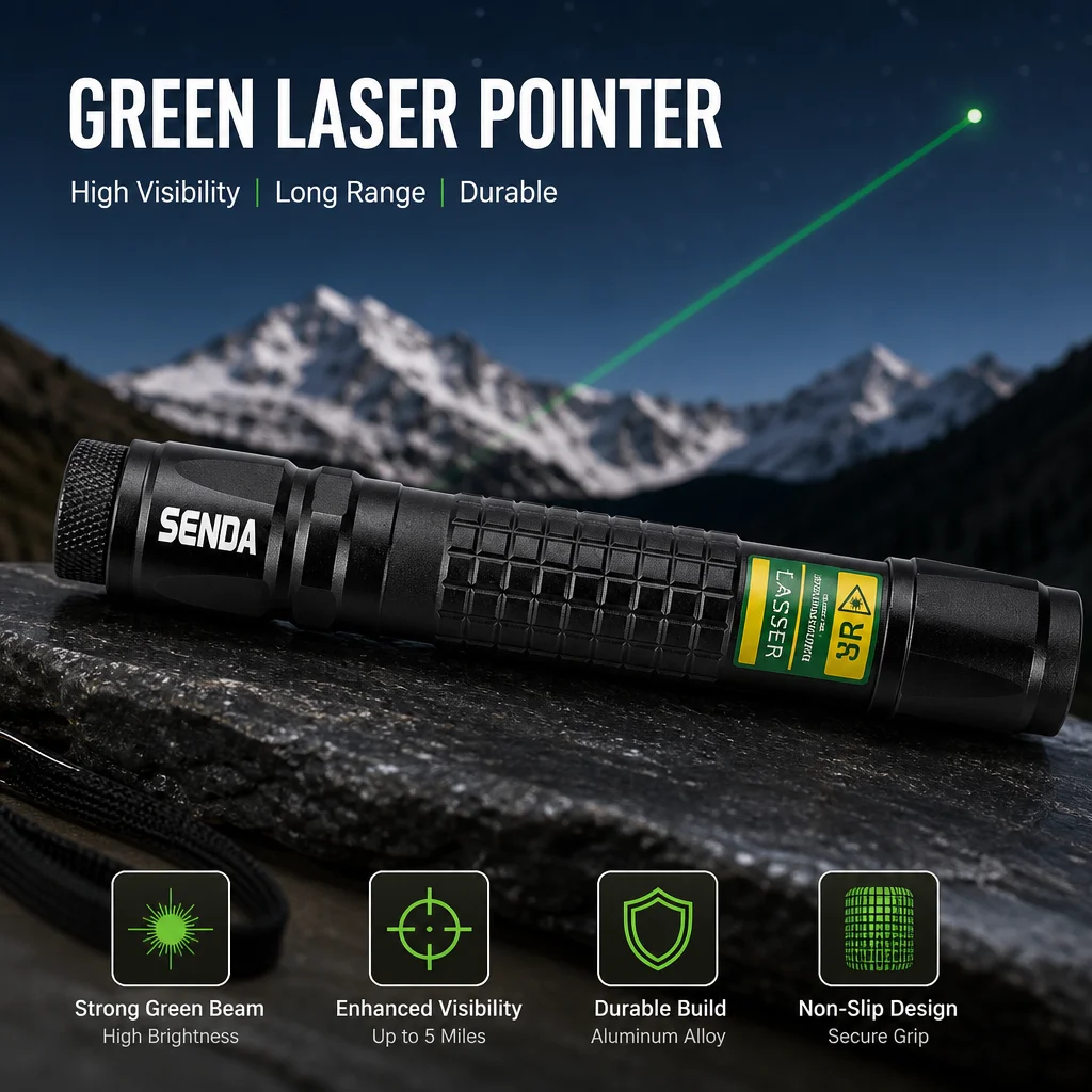 Green Laser Pointer Portable Laser Level with Crosshair and Single-Point Modes for Indoor Outdoor Construction and Renovation