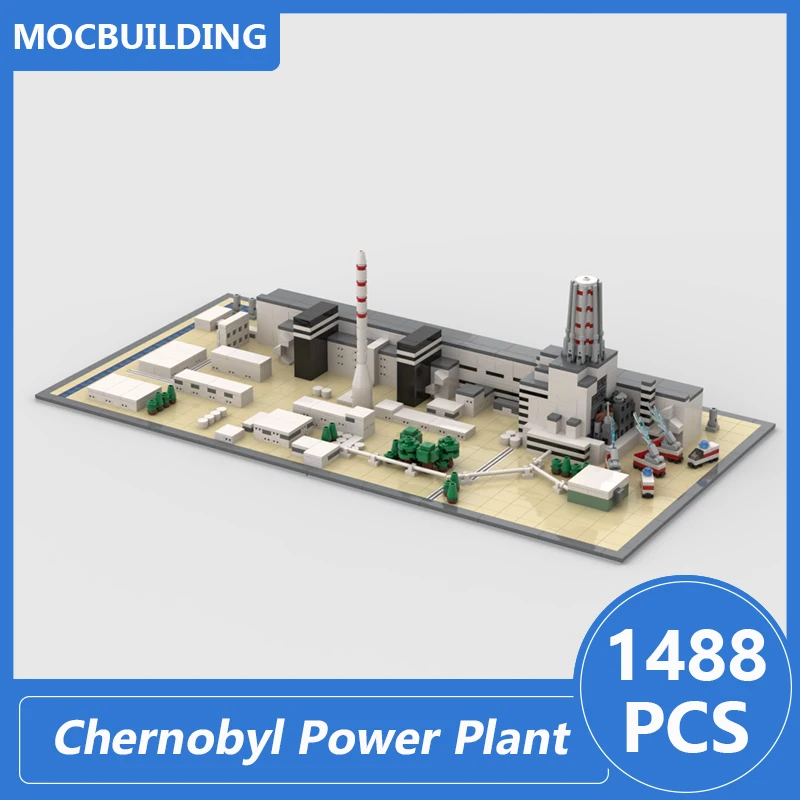 Chernobyl Power Plant Model Moc Building Blocks Diy Assemble Bricks Architecture Series Display Collection Toys Gifts 1488PCS