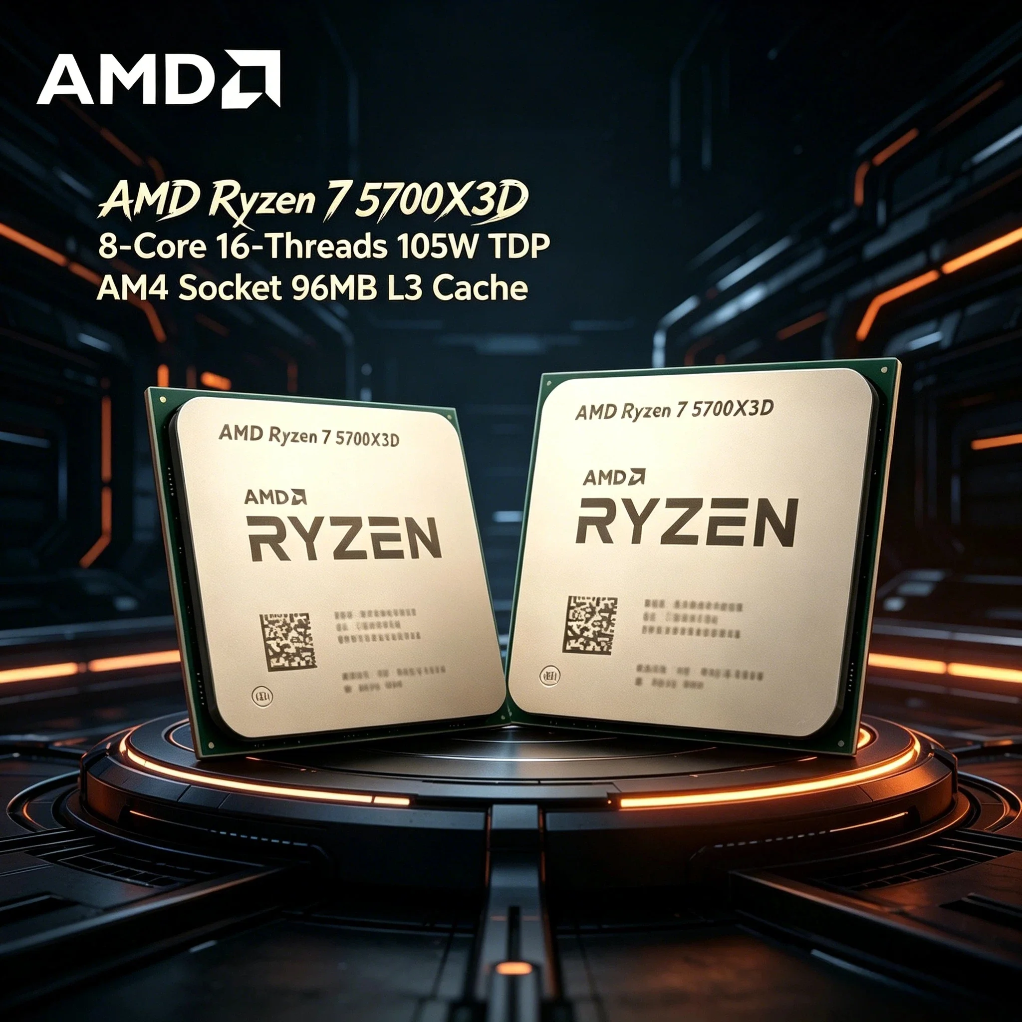 

AMD Ryzen 7 5700X3D Bulk CPU for X570 B550 8 Cores 16 Threads 3 GHz Up to 4.1 GHz 105W AM4 CPU DDR4 Ryzen 5000 Series Pro Max HD