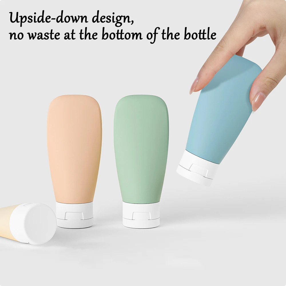 Un ensemble de bouteilles à pression de type tuyau, bouteilles rabattables portables à presser pour voyage, adaptées au bagage à main.zwq