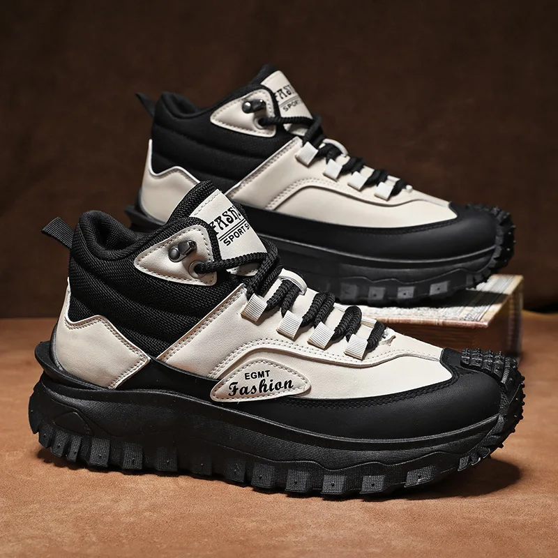 

Men's new autumn high top British style retro workwear boots outdoor sports waterproof hiking boots