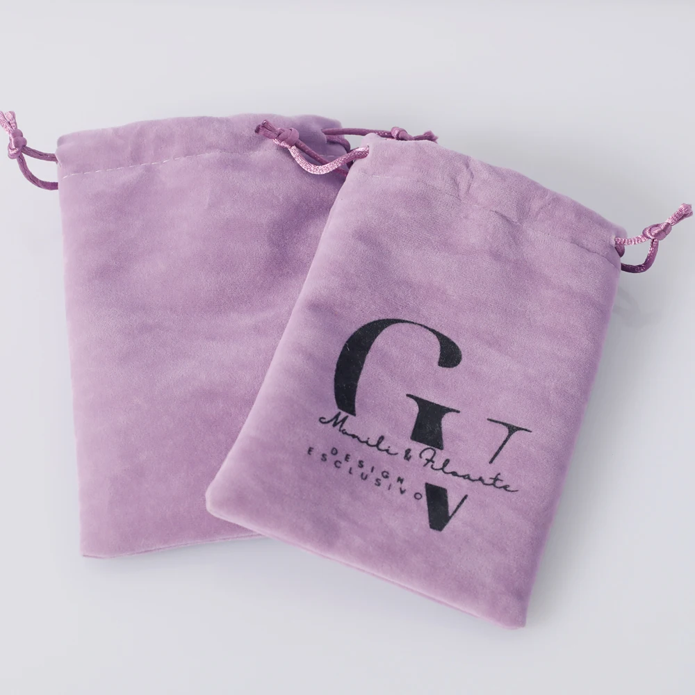 Purple Velvet Gift Bags 7x9cm 8x10cm 9x12cm 10x15cm 13x17cm Perfume Candle packaging Sack Cosmetic Jewelry Drawstring Pouches