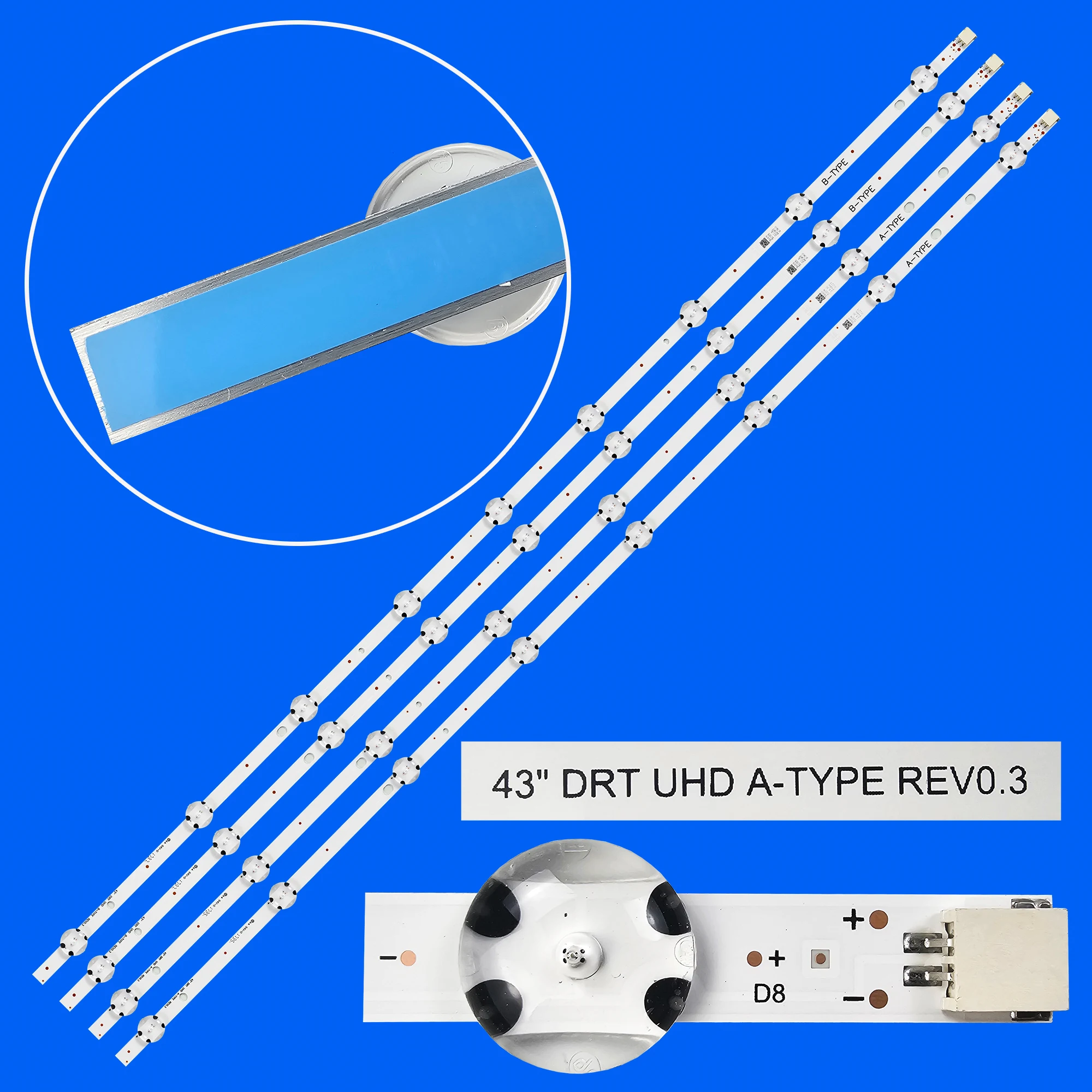 LED Backlight strip for 43PUS6031 VES430QNDL-2D-U11 D43U600M4CW 43F501HK6000 43LV3A63DB TV LUX0143004 43” DRT UHD A-TYPE REV0.3